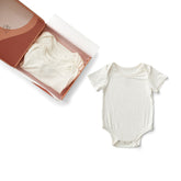 Set of 3 Organic Bamboo Spandex Bodysuit- Gift set - White